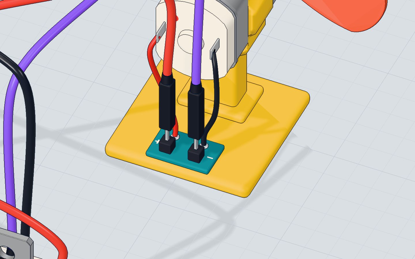 Close-up of the TIP120 transistor, the 1 kΩ resistor and the 1N4001 diode on the breadboard